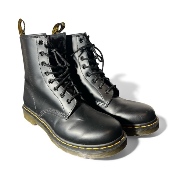 Dr. Martens Shoes - Dr. Martens Black Lace-Up Women’s Moto Boots NWOT